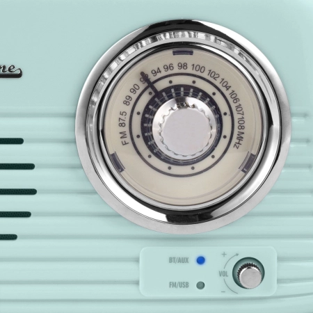 Radio z Głośnikiem Bluetooth Retro Vintage Miętowe